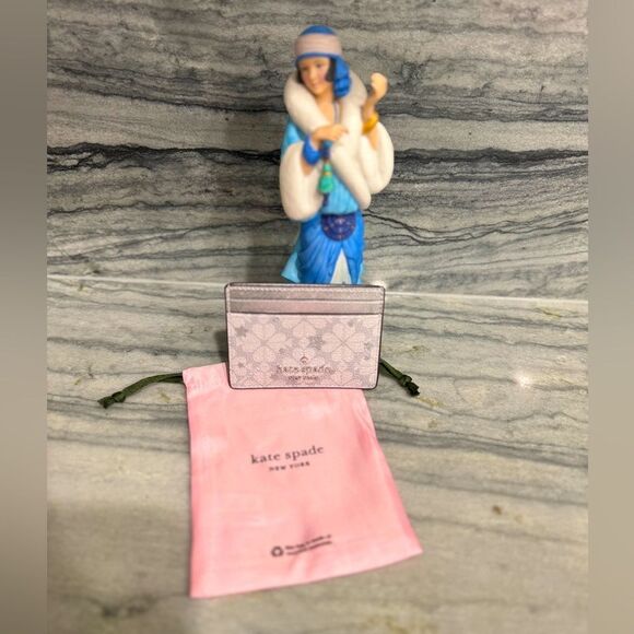 Kate Spade Flower Small Slim Card Holder with Dust Bag - Picture 2 of 9